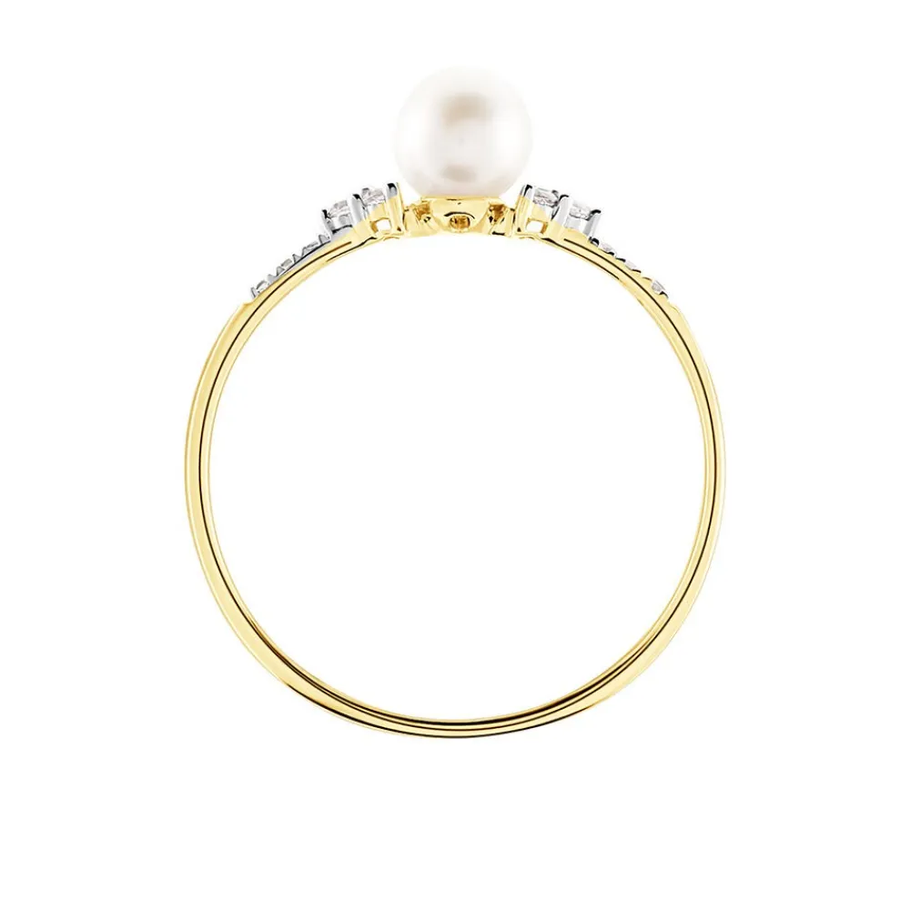 Bague Lonny Or Jaune Perle De Culture Et Oxyde De Zirconium|Marc Orian Outlet