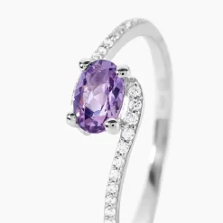 Bague Loriane Or Blanc Amethyste Et Oxyde De Zirconium|Marc Orian Best