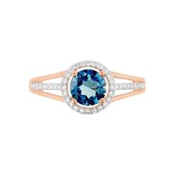 Bague Maeva Or Rose Topaze Et Oxyde De Zirconium