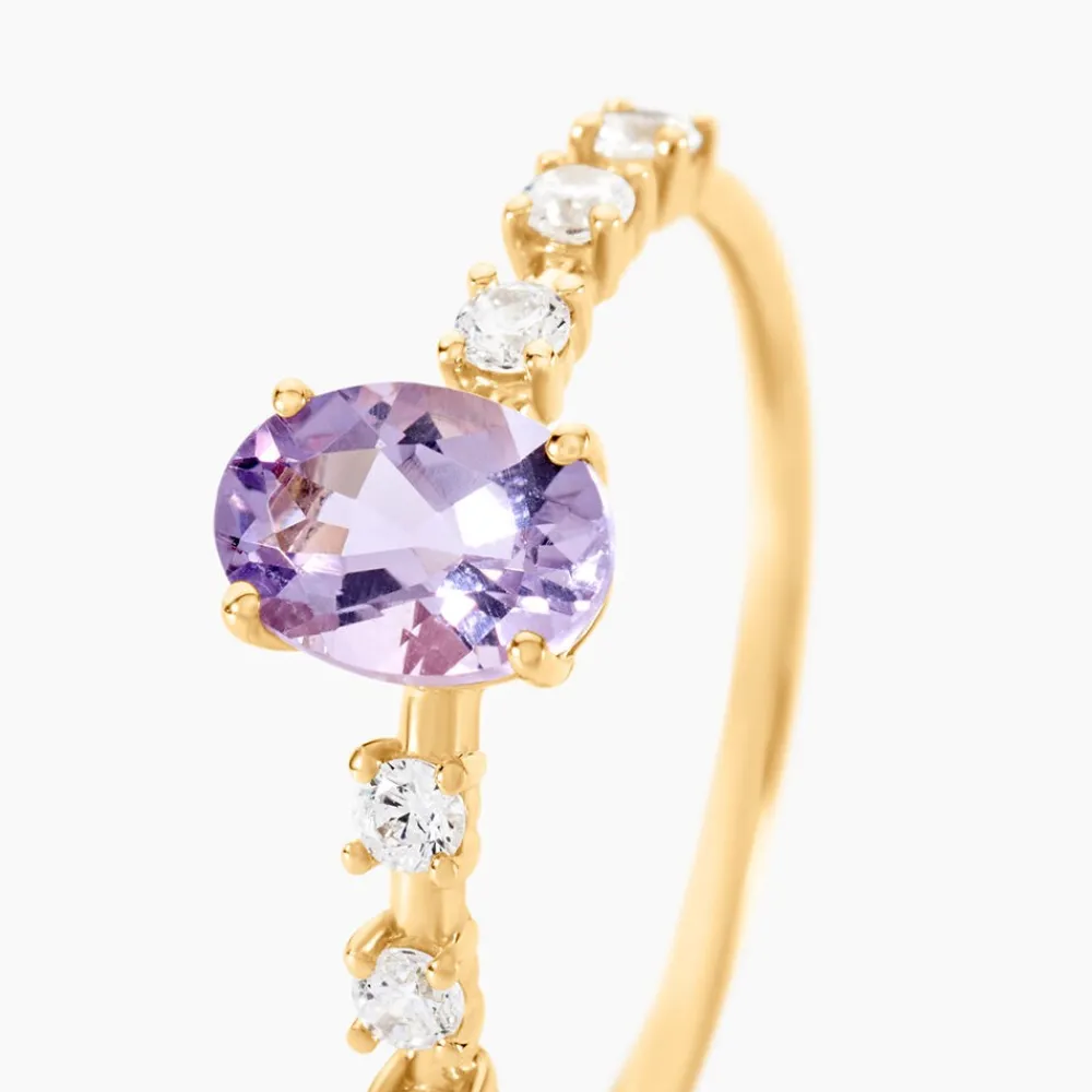 Bague Mahendra Or Jaune Améthyste Oxyde De Zirconium|Marc Orian Discount