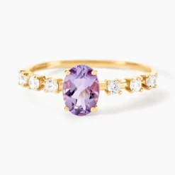 Bague Mahendra Or Jaune Améthyste Oxyde De Zirconium|Marc Orian Discount