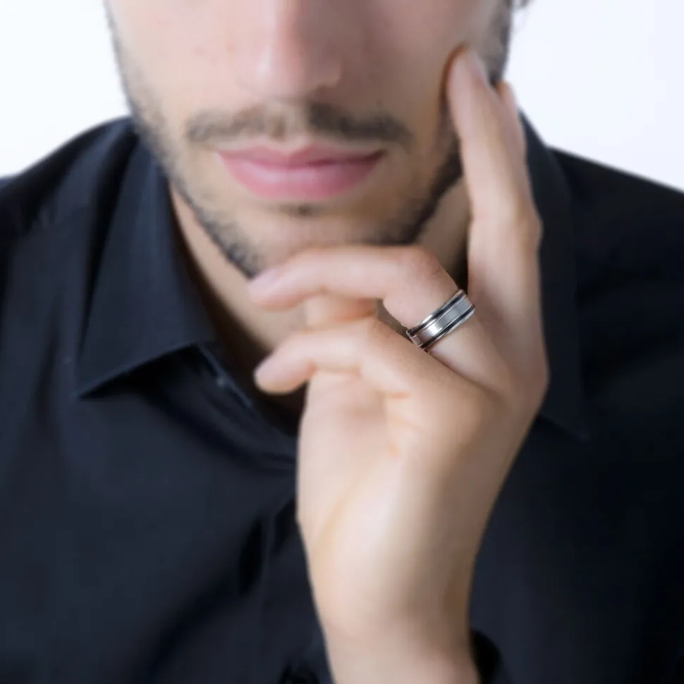 Bague Margalith Acier Blanc