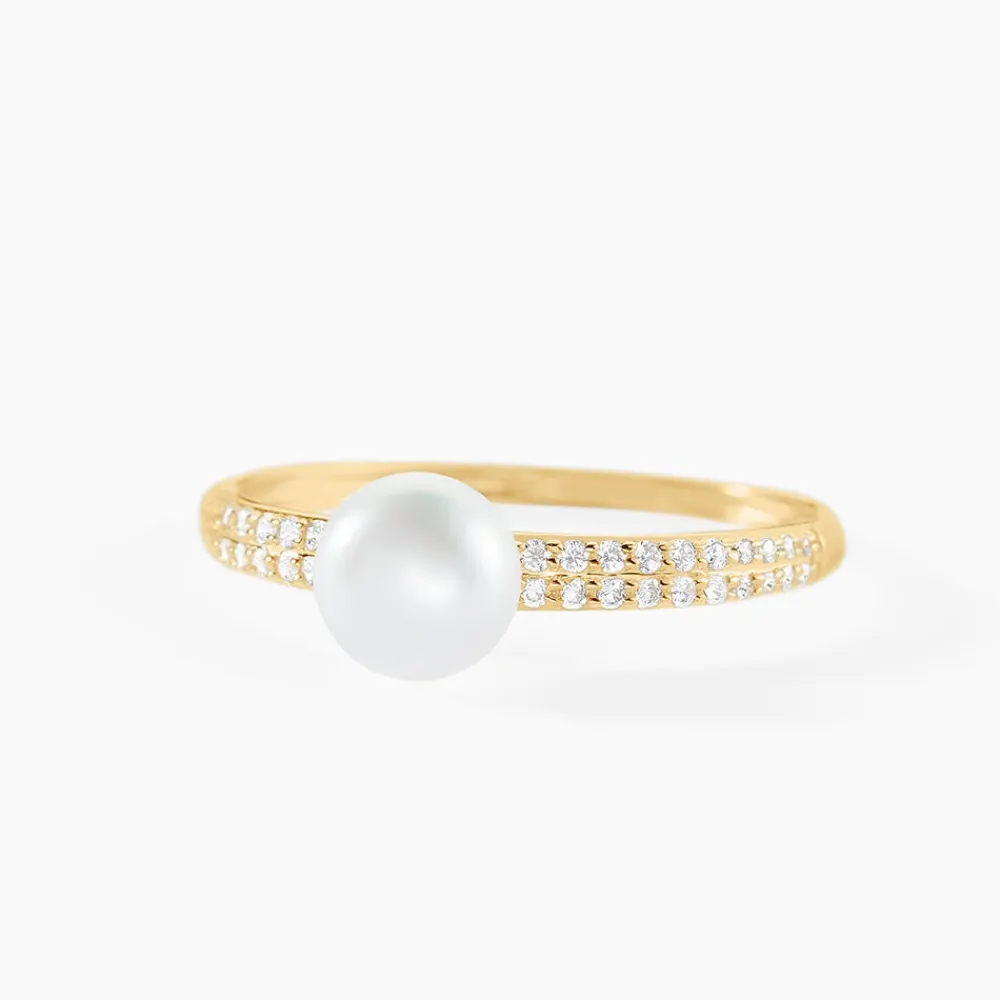 Bague Maria-francoise Or Jaune Perle De Culture Et Oxyde De Zirconium|Marc Orian Best