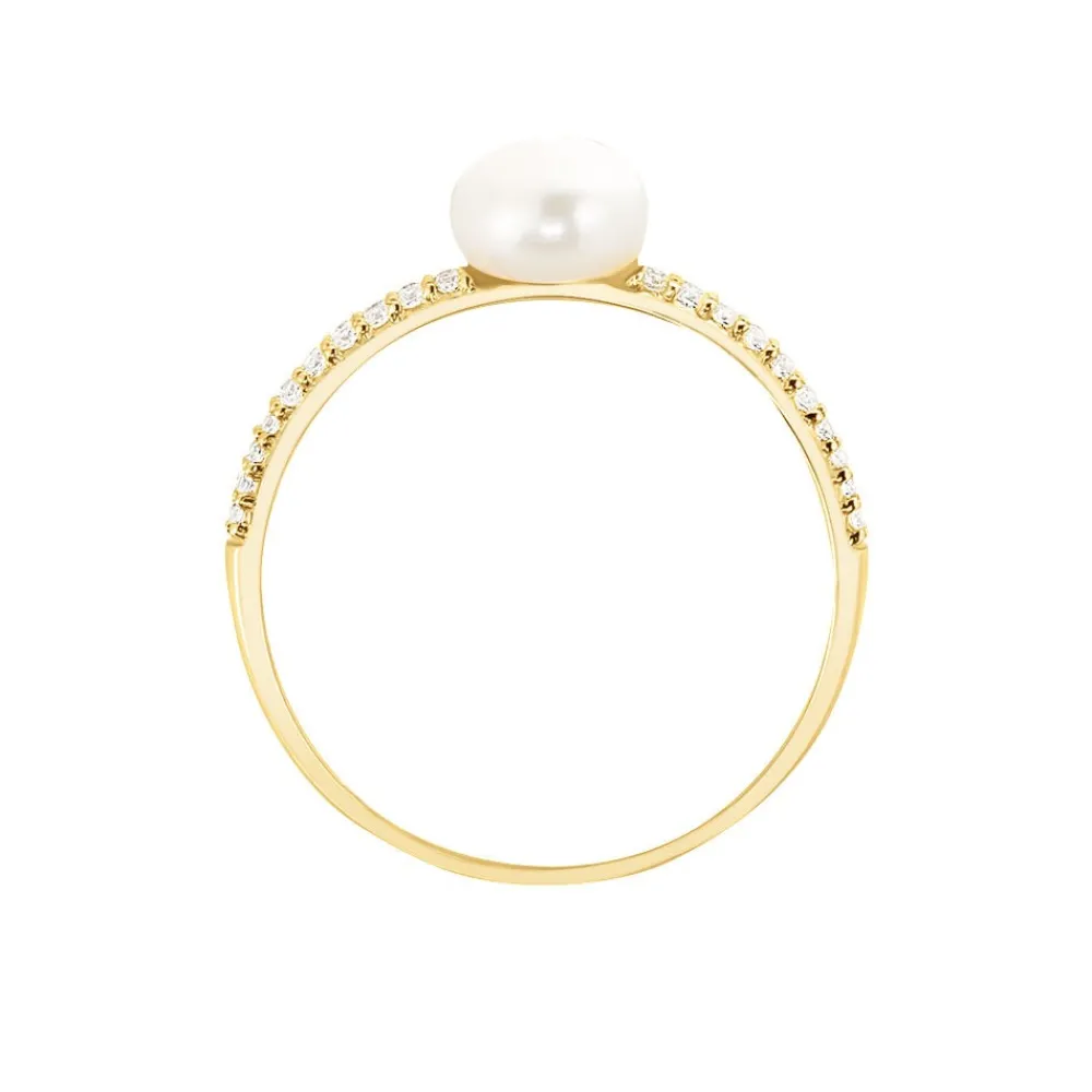 Bague Maria-francoise Or Jaune Perle De Culture Et Oxyde De Zirconium|Marc Orian Best