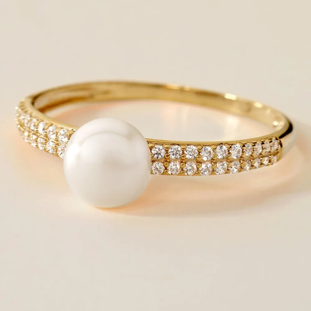 Bague Maria-francoise Or Jaune Perle De Culture Et Oxyde De Zirconium|Marc Orian Best