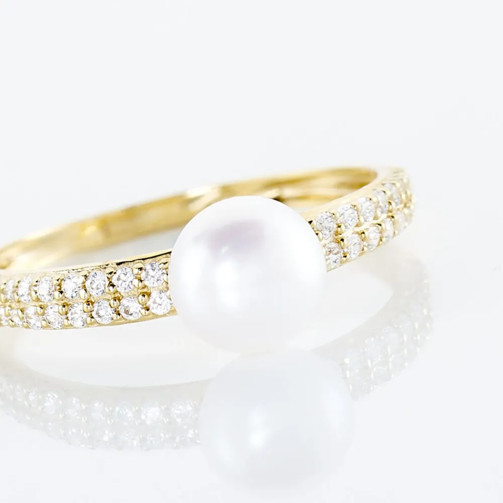Bague Maria-francoise Or Jaune Perle De Culture Et Oxyde De Zirconium|Marc Orian Best