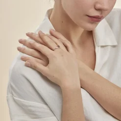 Bague Maria-serena Or Jaune Amethyste Et Oxyde De Zirconium