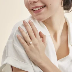 Bague Maria-theresa Or Jaune Perle De Culture Et Oxyde De Zirconium|Marc Orian Hot