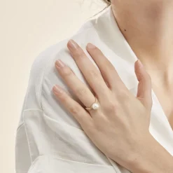 Bague Maria-theresa Or Jaune Perle De Culture Et Oxyde De Zirconium|Marc Orian Hot