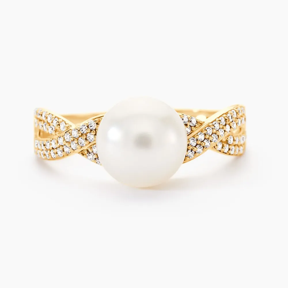 Bague Maria-theresa Or Jaune Perle De Culture Et Oxyde De Zirconium|Marc Orian Hot