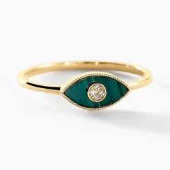 Bague Matiasma Or Jaune Malachite Diamant