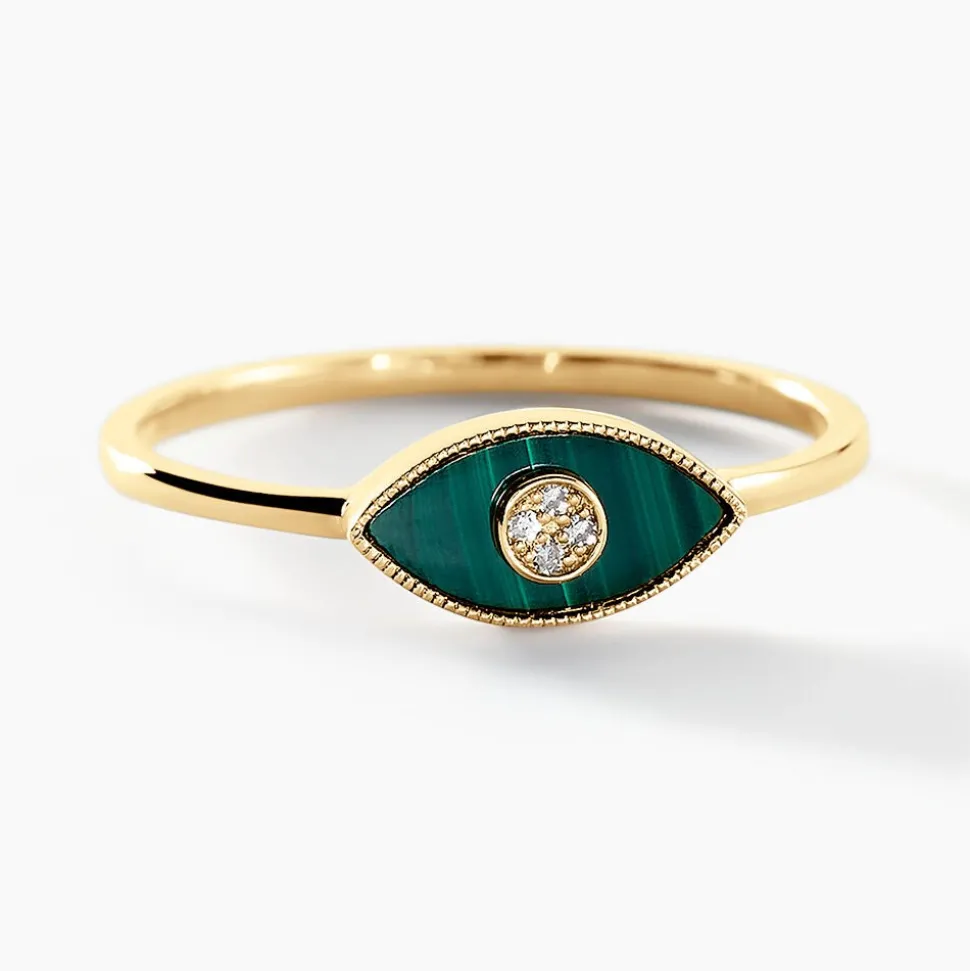 Bague Matiasma Or Jaune Malachite Diamant