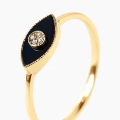 Bague Matiasma Or Jaune Onyx Diamant|Marc Orian Outlet