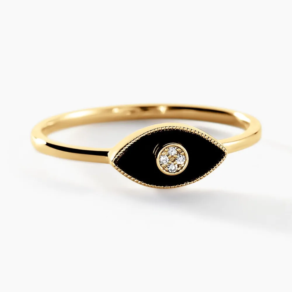 Bague Matiasma Or Jaune Onyx Diamant|Marc Orian Outlet