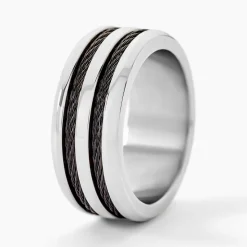 Bague Men's Steel Acier Blanc