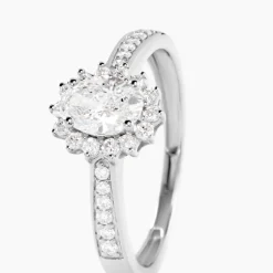 Bague Myles Platine Blanc Diamant Synthétique|Marc Orian New
