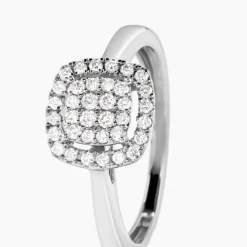 Bague Naveen Ld Platine Blanc Diamant Synthétique