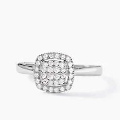 Bague Naveen Ld Platine Blanc Diamant Synthétique