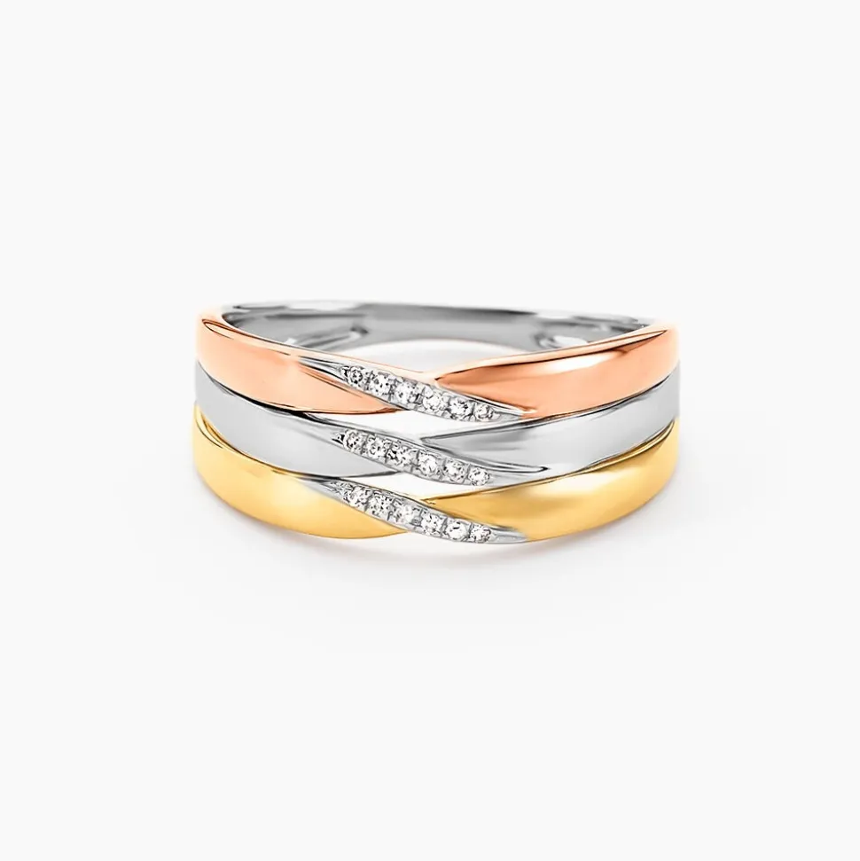 Bague Nesibe Or Tricolore Diamant