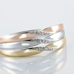Bague Nesibe Or Tricolore Diamant