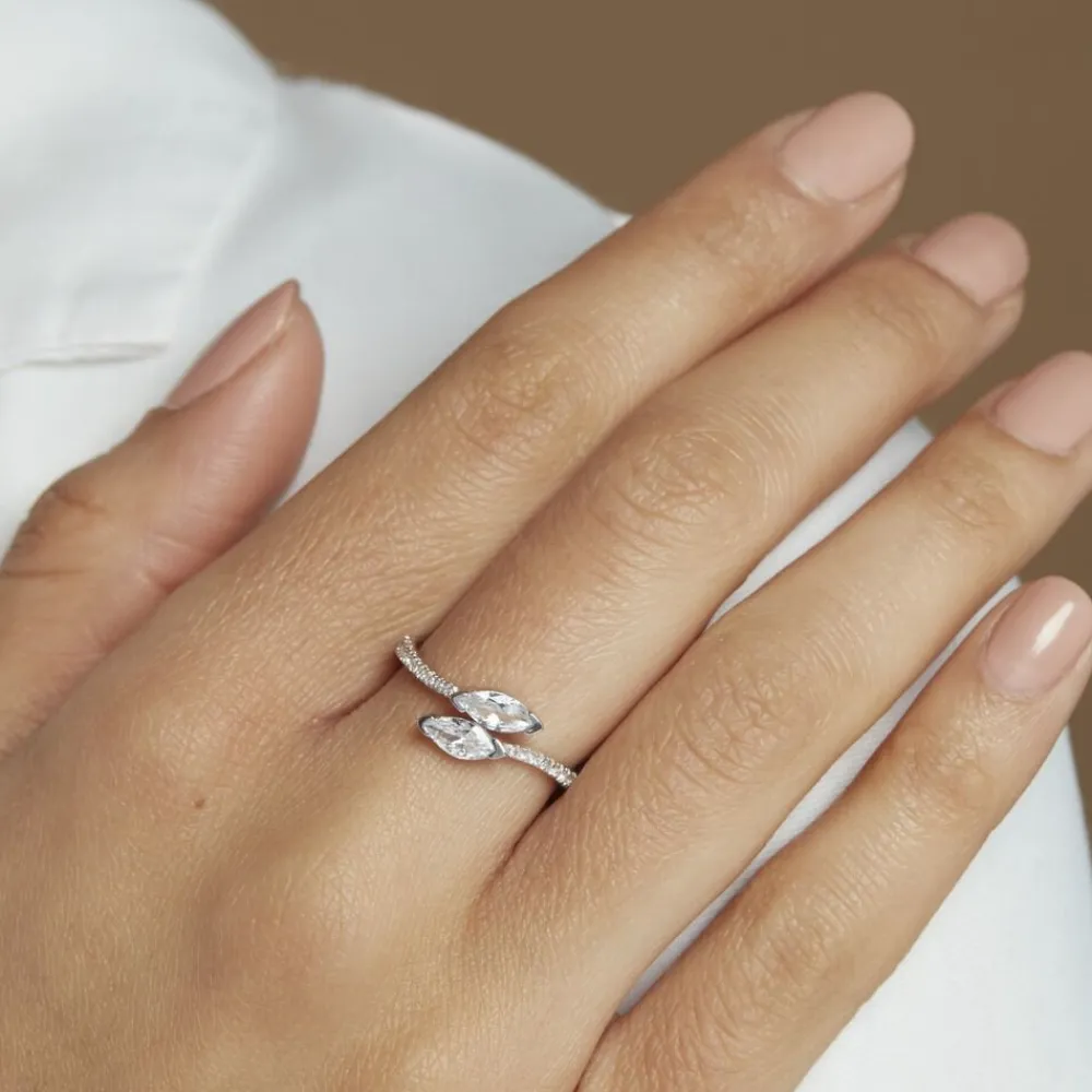 Bague Nevarte Argent Blanc Oxyde De Zirconium|Marc Orian Outlet