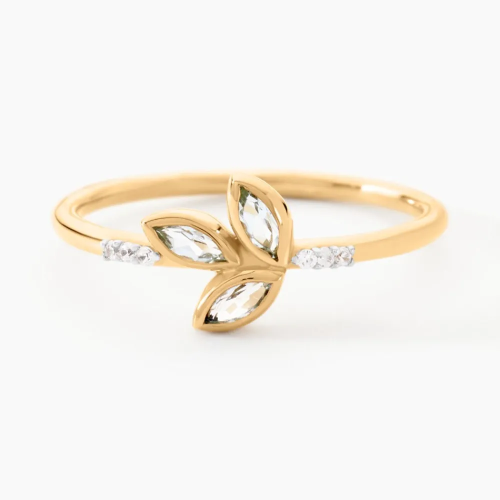 Bague Océan Or Jaune Topaze Oxyde De Zirconium|Marc Orian Hot