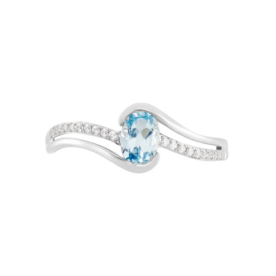 Bague Or Blanc Anja Topaze