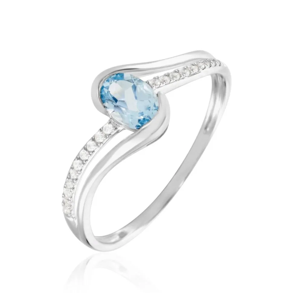 Bague Or Blanc Anja Topaze