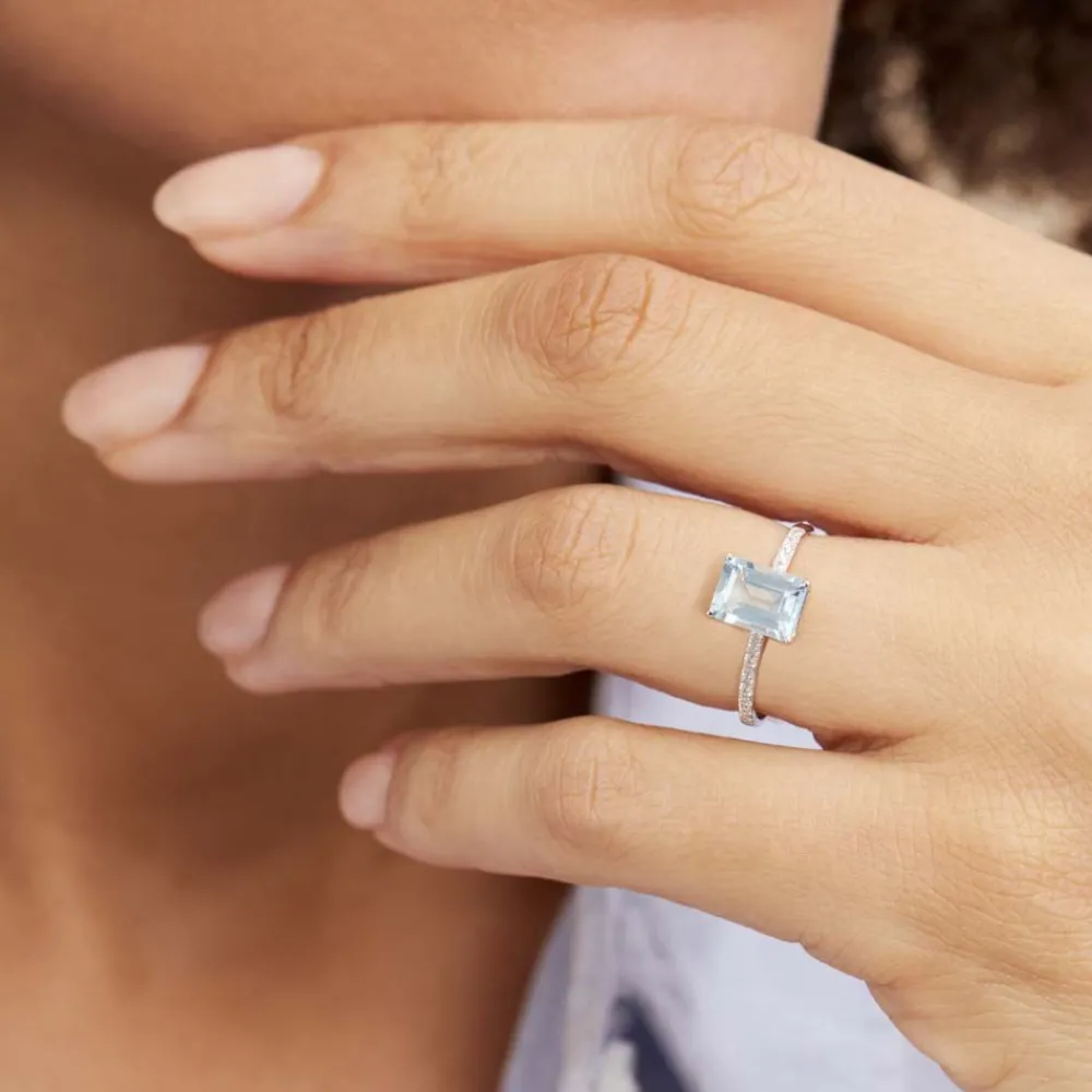 Bague Or Blanc Mone Topaze Et Oxydes De Zirconium|Marc Orian Discount