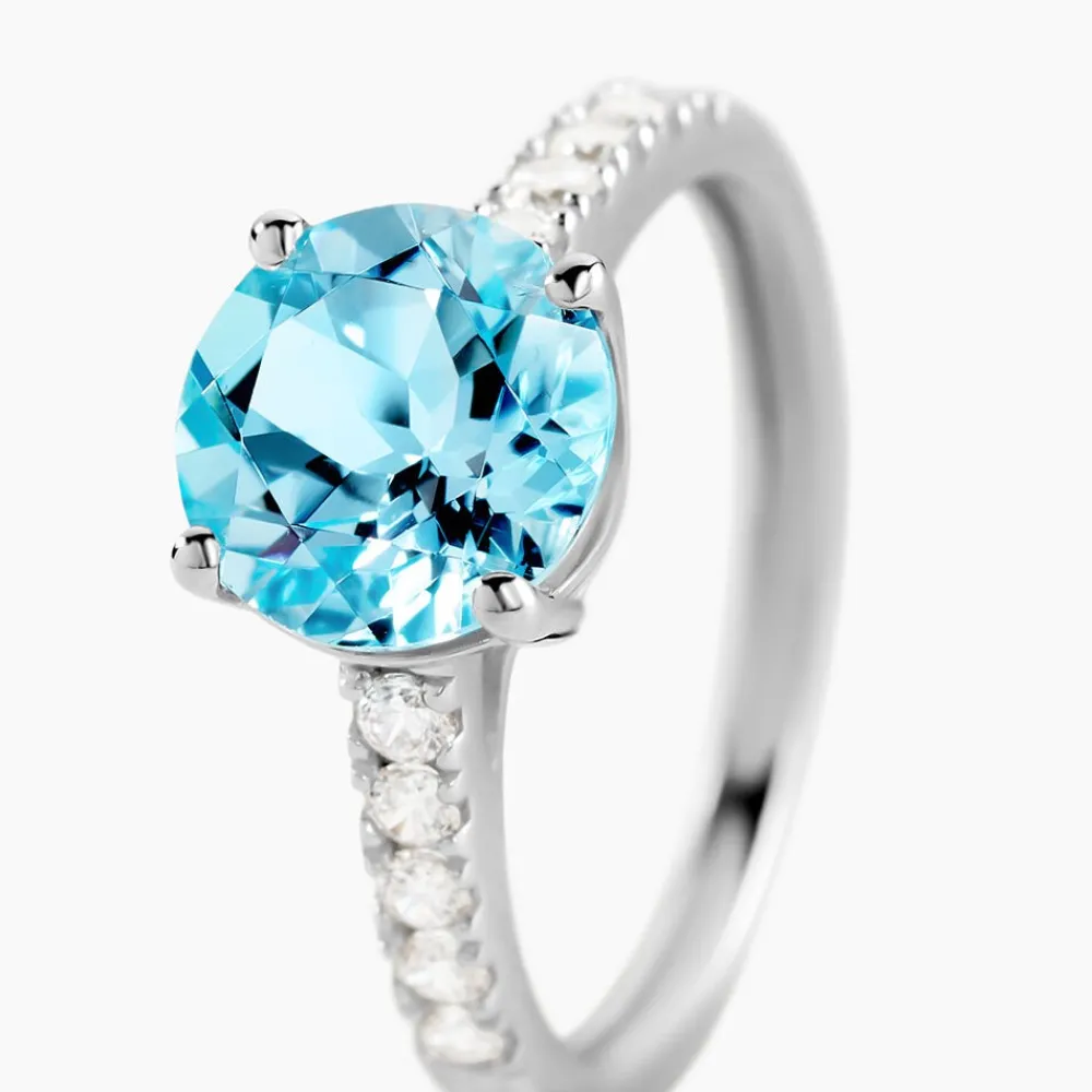 Bague Or Blanc Terese Topaze Oxydes De Zirconium|Marc Orian
