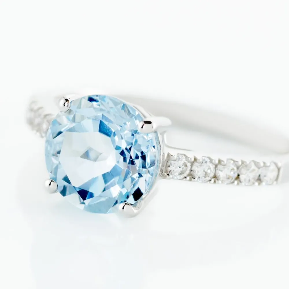 Bague Or Blanc Terese Topaze Oxydes De Zirconium|Marc Orian