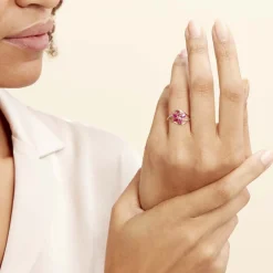 Bague Orchidee Or Bicolore Rubis Diamant|Marc Orian Clearance