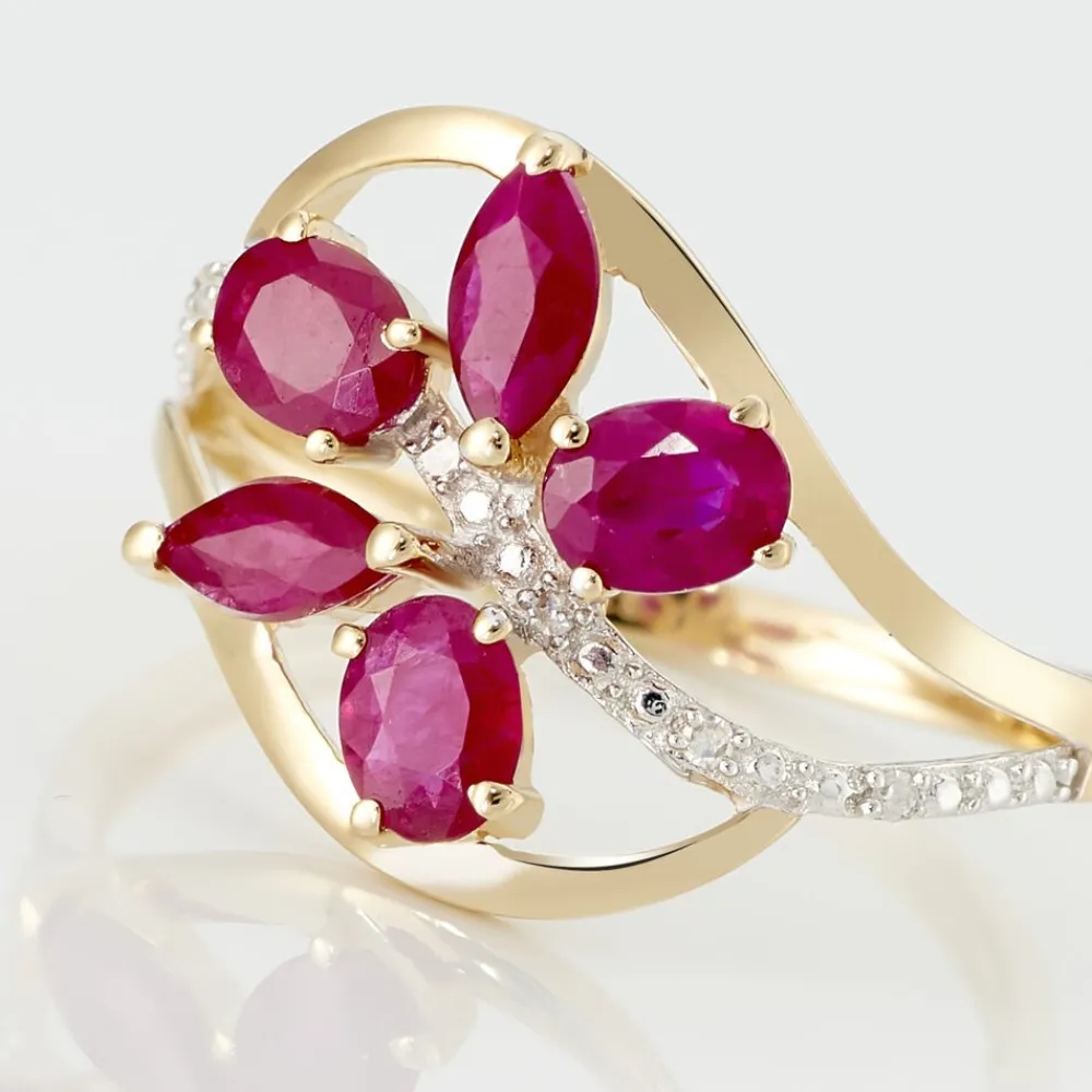 Bague Orchidee Or Bicolore Rubis Diamant|Marc Orian Clearance