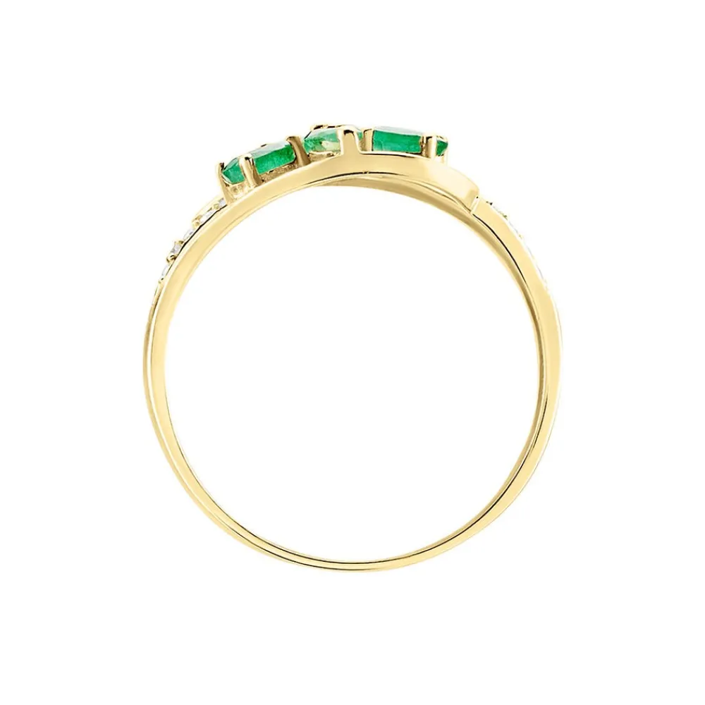 Bague Orchidee Or Jaune Emeraude Diamant|Marc Orian Discount