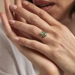Bague Orchidee Or Jaune Emeraude Diamant|Marc Orian Discount