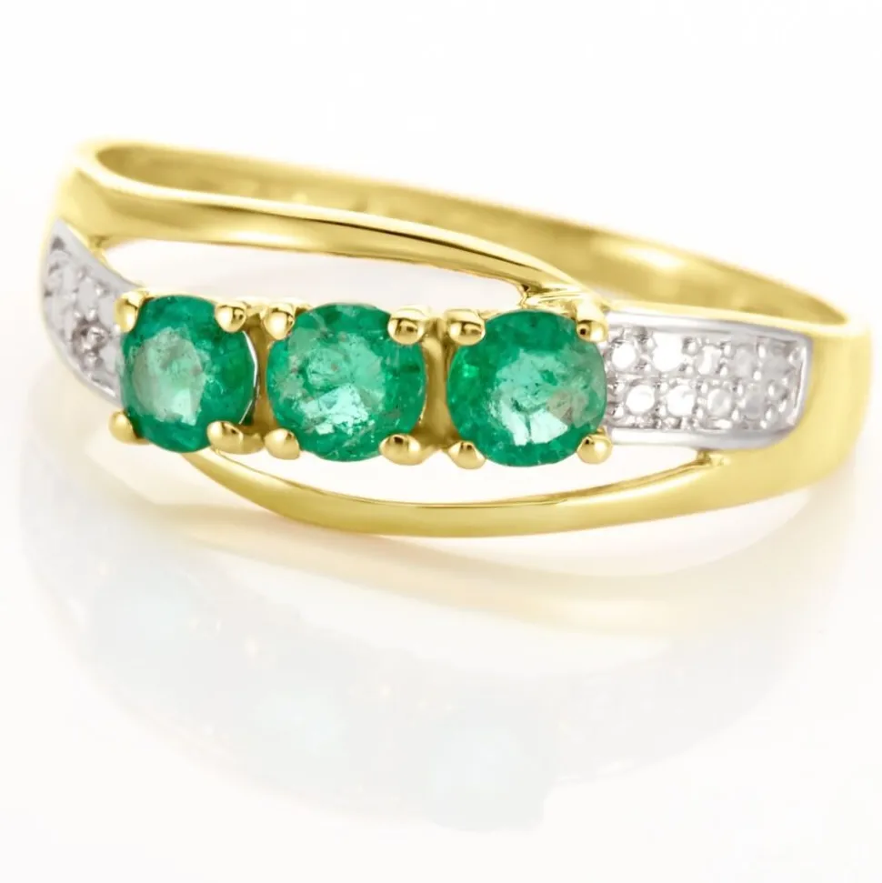 Bague Or Jaune Abelard Emeraudes Diamants