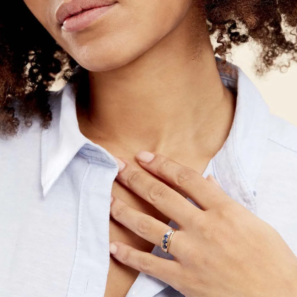 Bague Or Jaune Abelard Saphirs Diamants|Marc Orian Hot