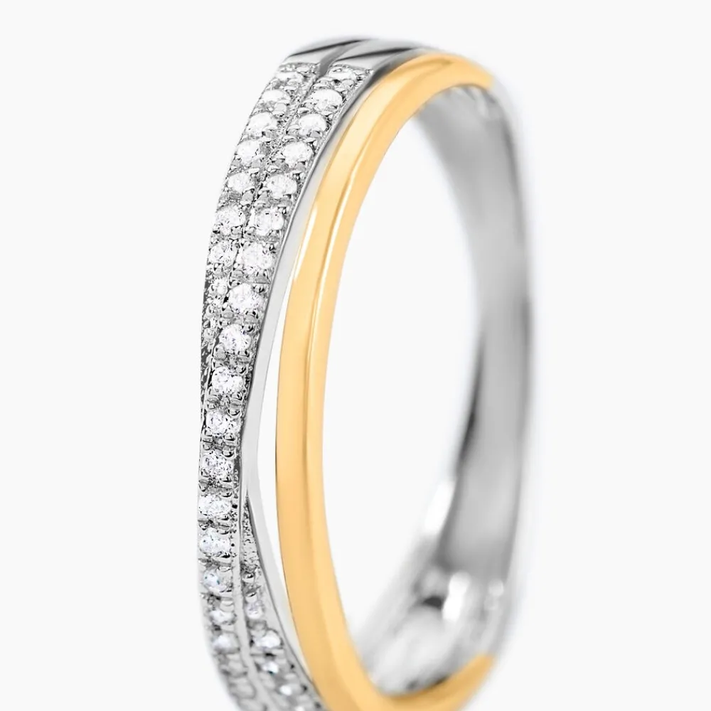 Bague Or Jaune et Argent Blanc Oxyde De Zirconium|Marc Orian Clearance