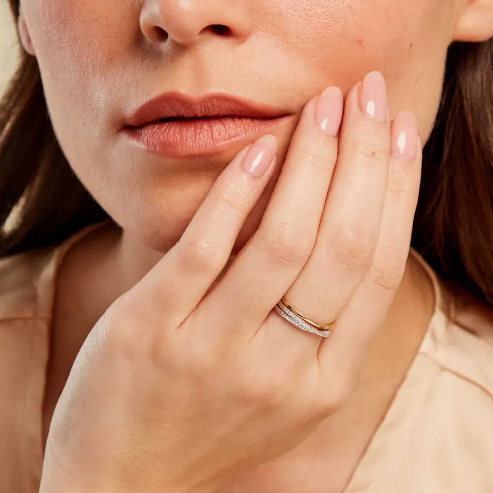 Bague Or Jaune et Argent Blanc Oxyde De Zirconium|Marc Orian Clearance