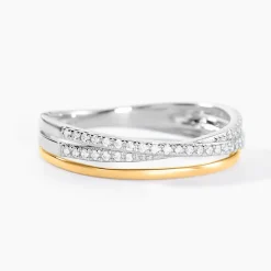Bague Or Jaune et Argent Blanc Oxyde De Zirconium|Marc Orian Clearance