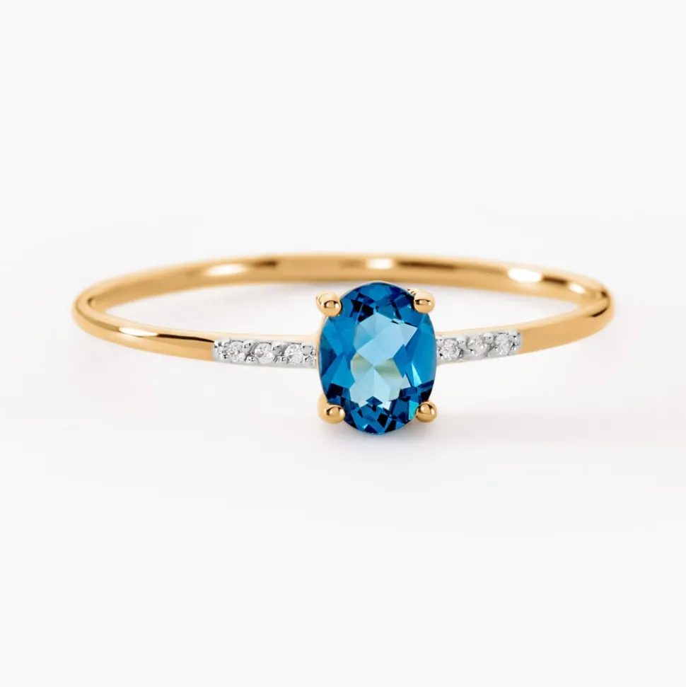 Bague Or Jaune Jehane Topaze Oxydes De Zirconium