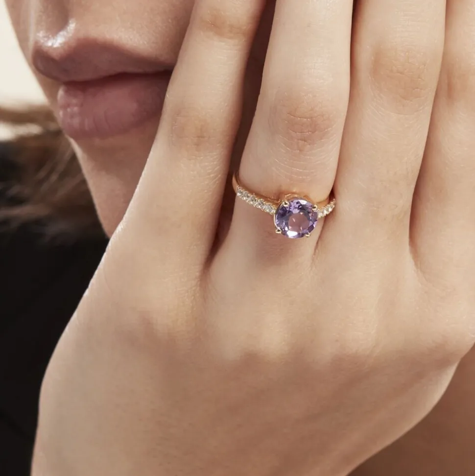 Bague Or Jaune Terese Améthyste