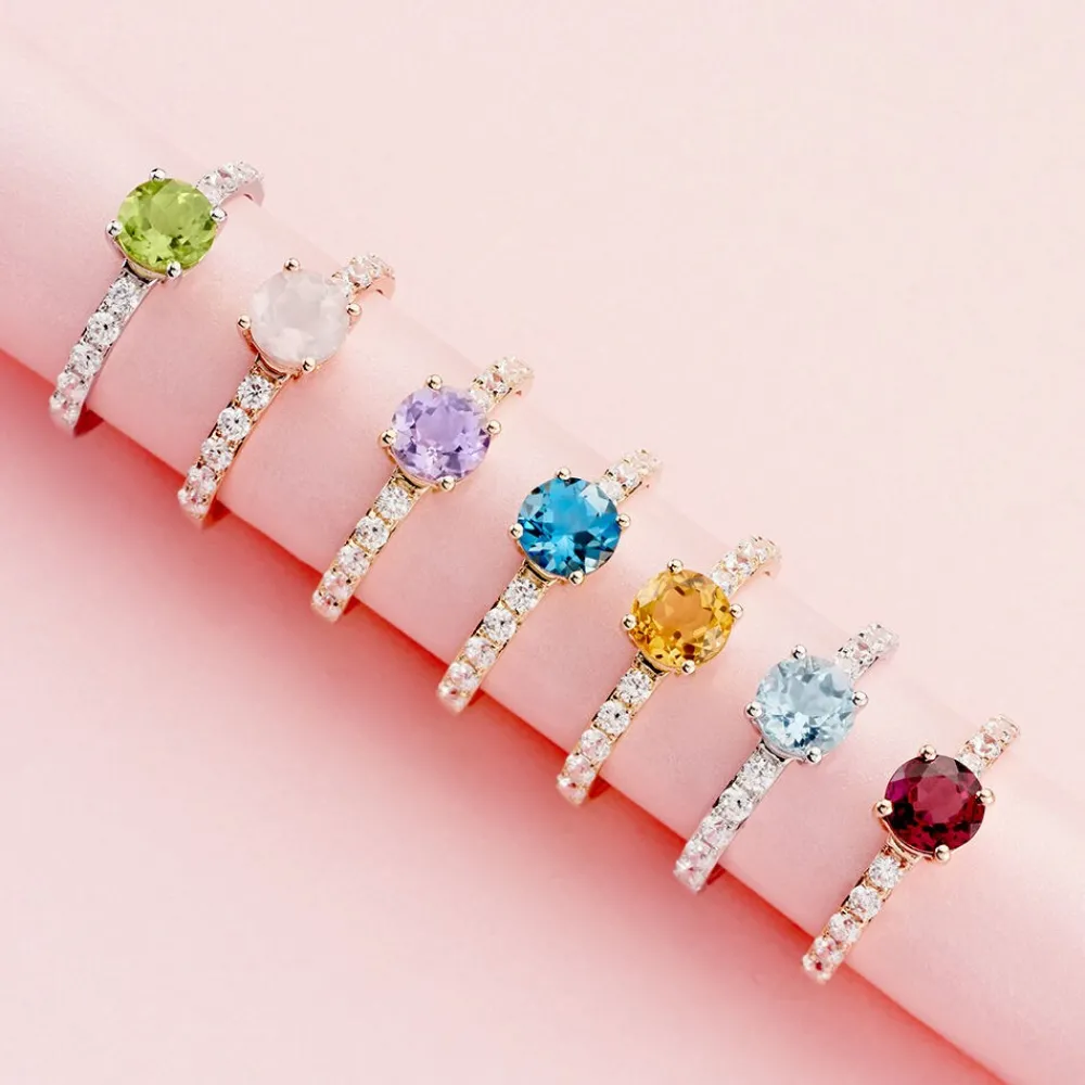 Bague Or Rose Monroe Rhodolite Oxydes De Zirconium|Marc Orian Best