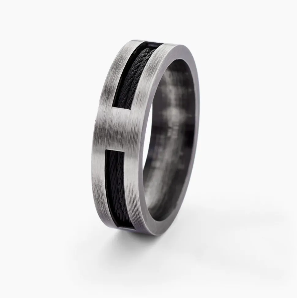 Bague Phebus Him Cosme Acier Noir