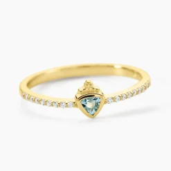 Bague Poem Argent Jaune Topaze Oxyde De Zirconium