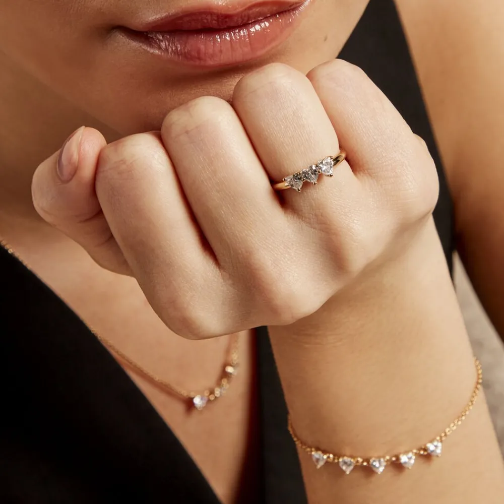 Bague Poésie Rosée Plaque Or Jaune Oxyde De Zirconium|Marc Orian Hot