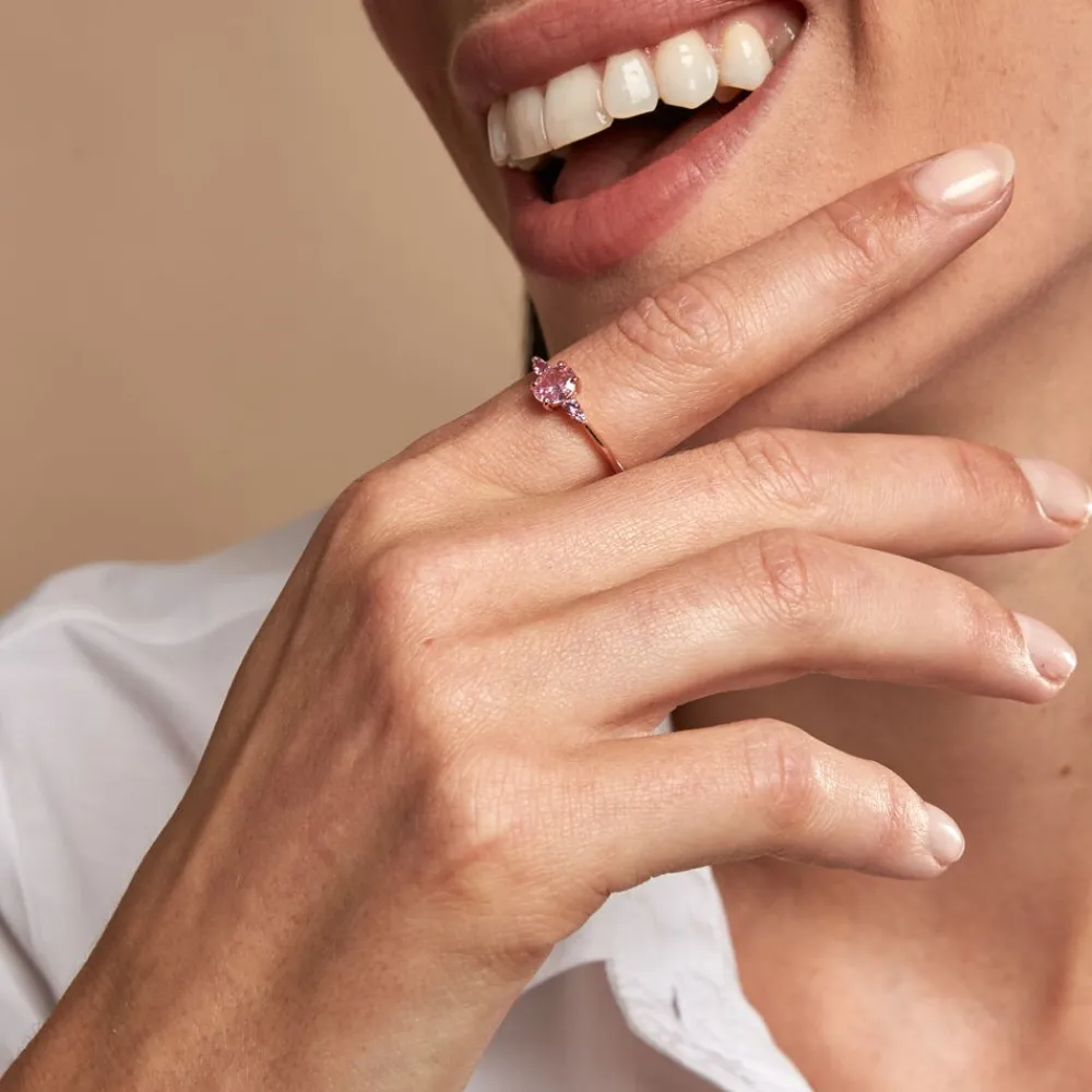 Bague Rainbow Argent Rose Oxyde De Zirconium|Marc Orian Online