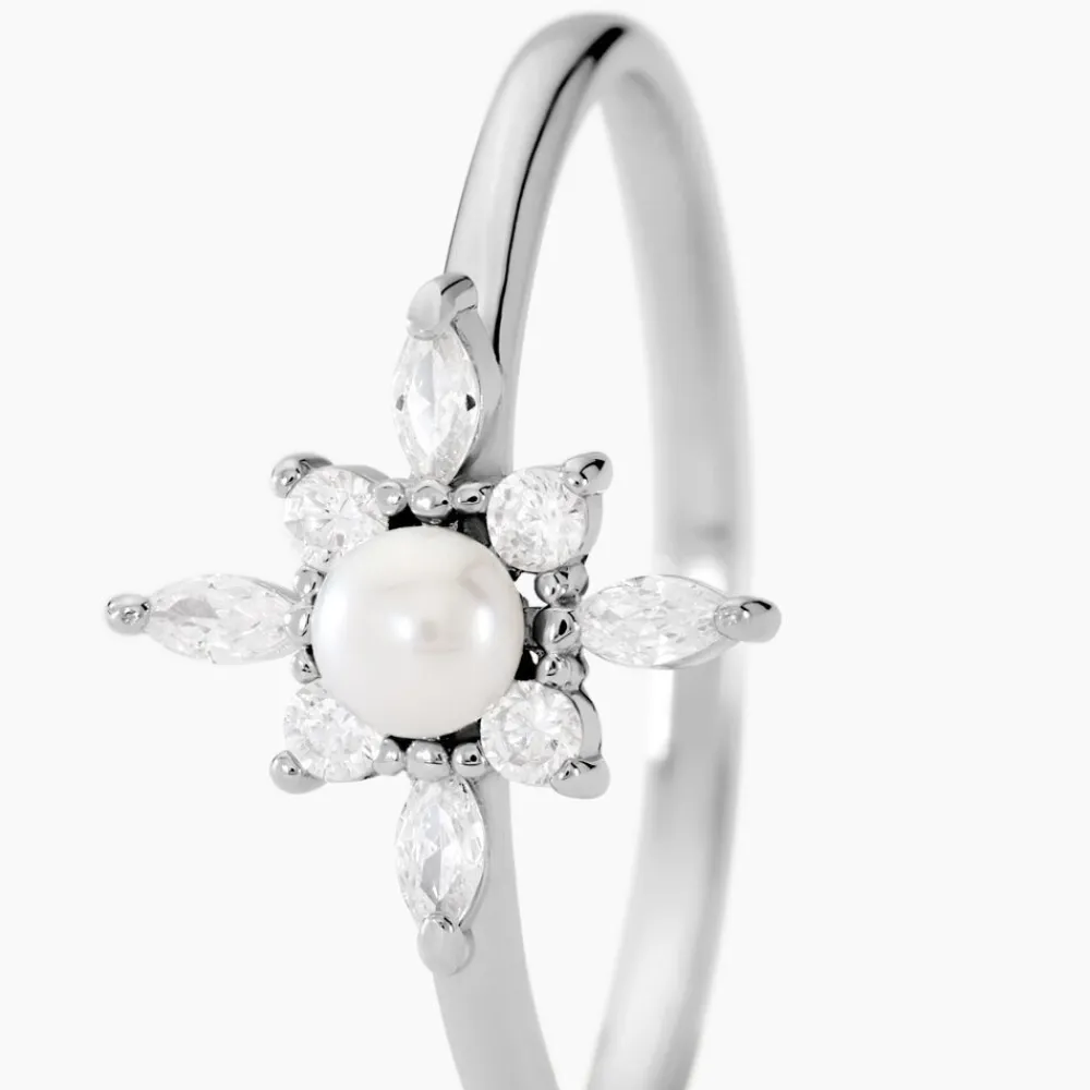 Bague Rhoda Argent Blanc Perle De Culture Oxyde De Zirconium|Marc Orian Outlet