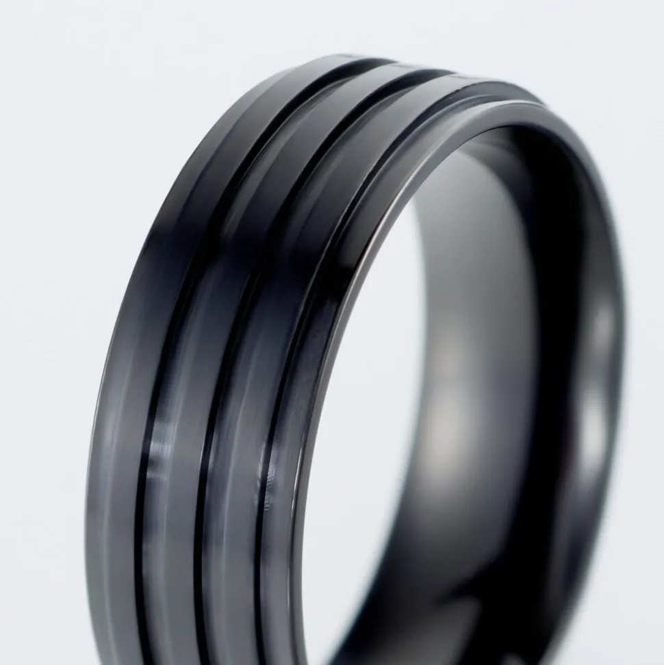 Bague Rico Acier Noir