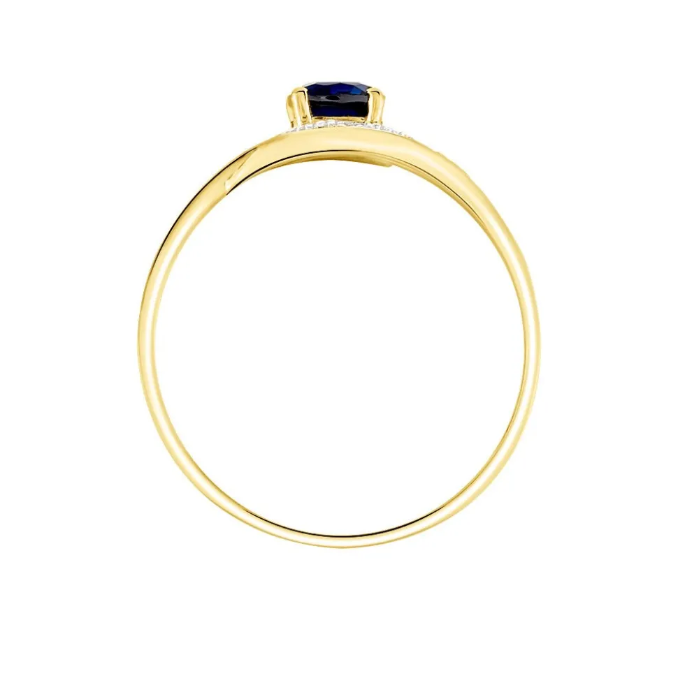Bague Sagesse Or Jaune Saphir Et Diamant
